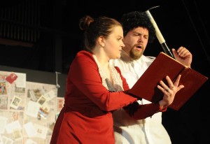 Mrs. Trotsky (L- Kat McKerrow) and Leon Trotsky (R- Peter Eichman) Photo courtesy of Joshua McKerrow. 