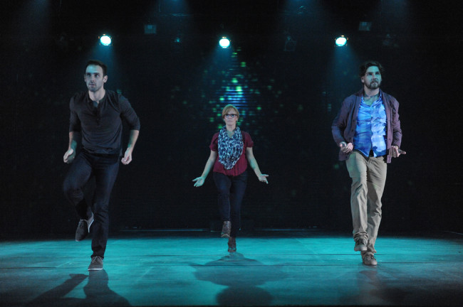 The Understudy at Everyman Theatre. (l to r) Jake (Danny Gavigan) Roxanne (Beth Hylton) and Harry (Clinton Brandhagen) 