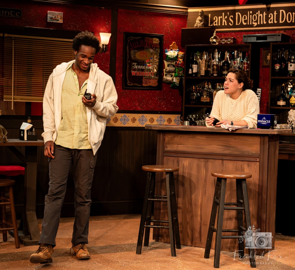 Justin Oratokhari (left) as Christopher and Yael Schoenbaum (right) as Pegeen in The Playboy of the Western World at Silver Spring Stage 📷 Freckled Fox Photography