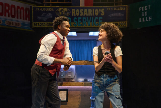 Chibueze Ihuoma (left) as Benny and Victoria Gómez (right) as Nina in In The Heights at Signature Theatre 📷 DJ Corey Photography