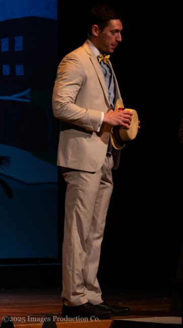 Adam Goldsmith (center) as Harold Hill in The Music Man at Third Wall Productions 📷 Images Production Co.