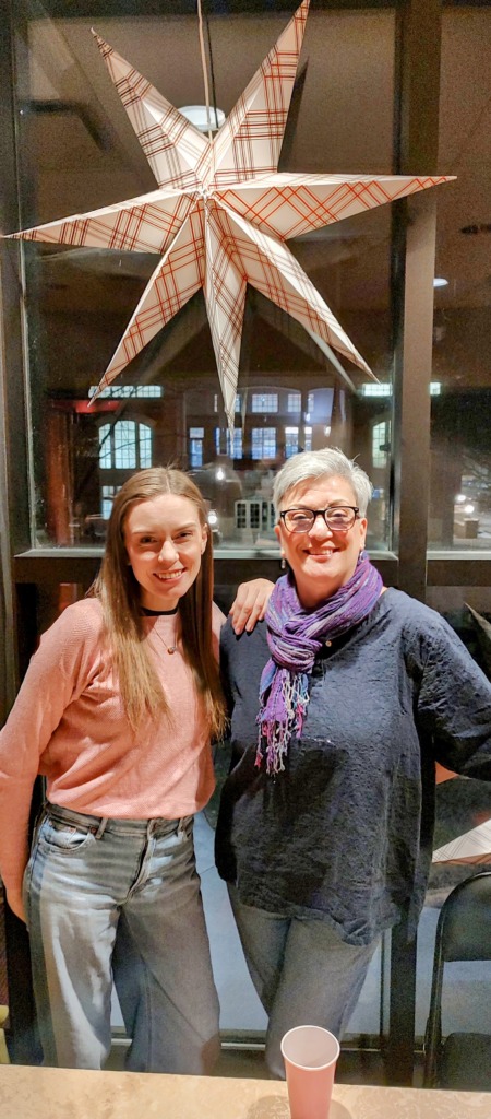 Daughter & Mother McKenzie (left) and Jess (right) Brockmeyer in rehearsals for Steel Magnolias at Tidewater Players 