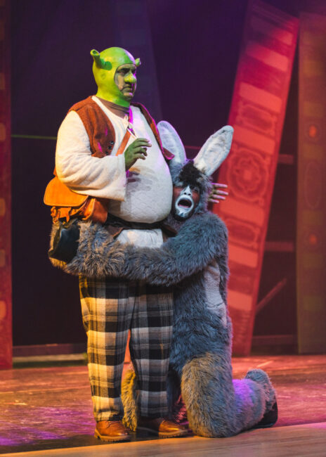 Ryan Geiger (left) as Shrek and Ryan Holmes (right) as Donkey in Shrek at Phoenix Festival Theatre 📷 Matthew Peterson Photography