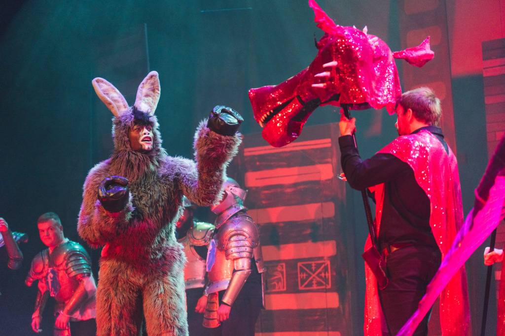 Ryan Holmes (left) as Donkey in Shrek at Phoenix Festival Theatre 📷 Matthew Peterson Photography