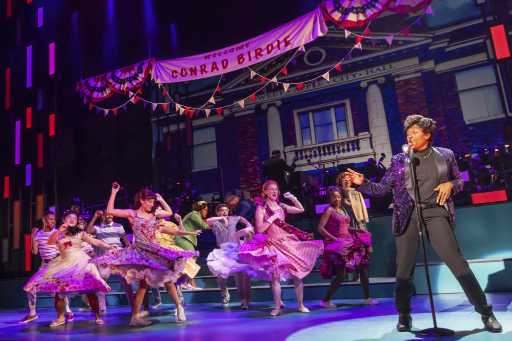 Ephraim Sykes (right) as Conrad Birdie and the Company of Bye Bye Birdie at The Kennedy Center ???? Matthew Murphy