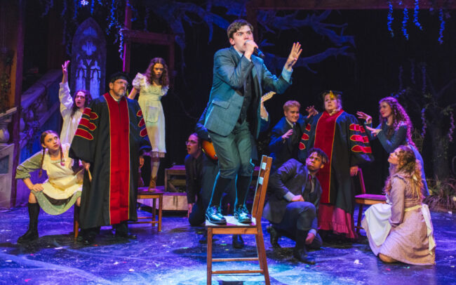 Andrew Limansky (center) as Melchior and the company of Spring Awakening at Maryland Theatre Collective 📷 MACHPE