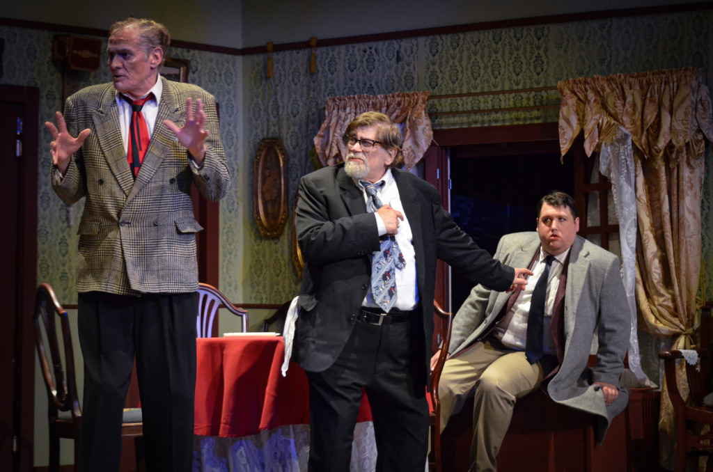 Roy Hammond (left) as Jonathan with Marc Rehr (center) as Einstein and Joey Rolandelli (right) as Mortimer in BTC's Arsenic & Old Lace 📷 Reed Sigmon