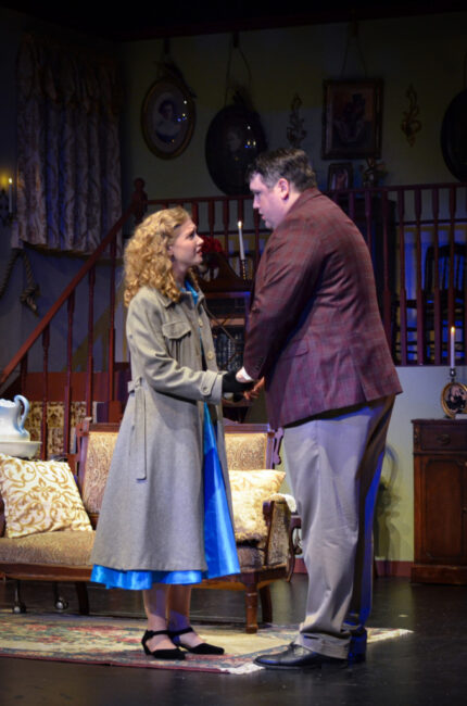 Eliza Geib (left) as Elaine and Joey Rolandelli (right) as Mortimer in BTC's Arsenic & Old Lace 📷 Reed Sigmon