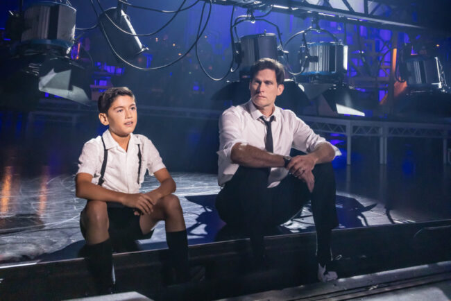 Charlie Firlik (left) as Little Guido and Steven Pasquale (right) as Guido in Nine at The Kennedy Center 📷 Matthew Murphy