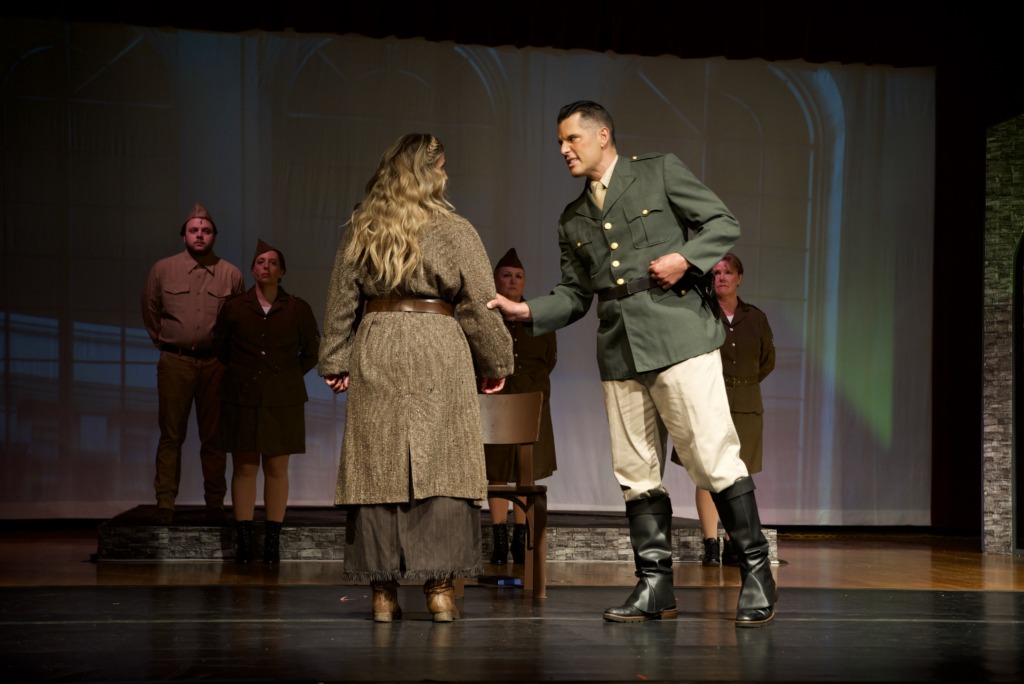 Amber Bates (left) as Anya and Casey Gomes (right) as Gleb in Anastasia at Glyndon Area Players 📷 awgulphotography