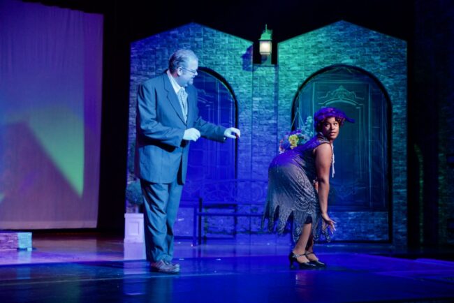 Seth Hench (left) as Vlad Popov and Azaria Oglesby (right) as Countess Lily in Anastasia at Glyndon Area Players 📷 awgulphotography