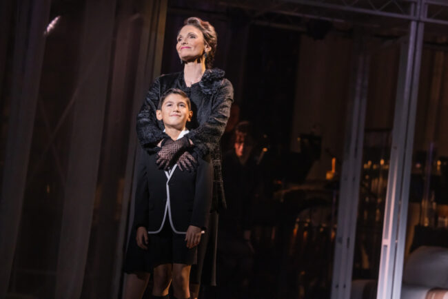 Mary Elizabeth Mastrantonio (above) as Guido's Mother and Charlie Firlik (below) as Little Guido in Nine at The Kennedy Center 📷 Matthew Murphy