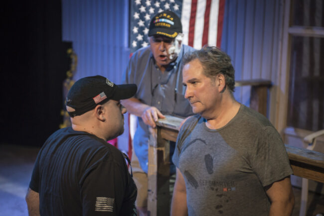 Nick Cherone (left), with John Covaleskie (center), and Michael P. Sullivan (right) in The Monroe Doctrine 📷 Rand Black