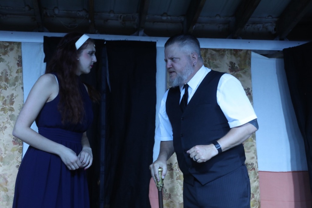 Natalie Beller (left) as Ophelia and Damien Gibbons (right) as Polonius in Hamlet 📷 Shealyn Jae Photography