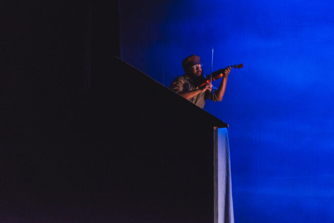 Director Eric Bray Jr. (subbing for Matthew Peterson) as The Fiddler in Fiddler on the Roof 📷 Matthew Peterson