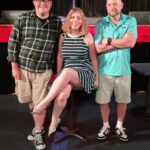 Daniel Michele (left) with Rachel Bagley (center) and Brian Ruff (right) rehearsing for The Producers with The State Theatre of Havre de Grace