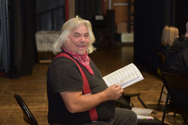 Tommy Rinaldi at rehearsal for A Christmas Carol at Tidewater Players