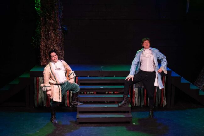 Lucky Marino (left) as Cinderella's Prince and Dave Klingensmith (right) as Rapunzel's Prince in Into The Woods at Street Lamp Community Theatre 📷 Andrew DiMaio