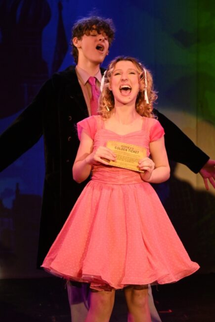 Teagle Walker (left) as Mr. Salt and Mars Bell (right) as Veruca Salt in Charlie and The Chocolate Factory at Children's Playhouse of Maryland 📸 Imani McMillan