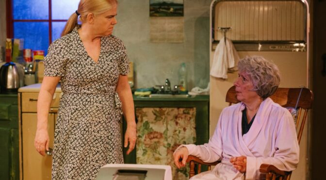 Gené Fouché (left) as Maureen and Julie Herber (right) as Mag in The Beauty Queen of Leenane at Maryland Ensemble Theatre 📷 Spence Photographics